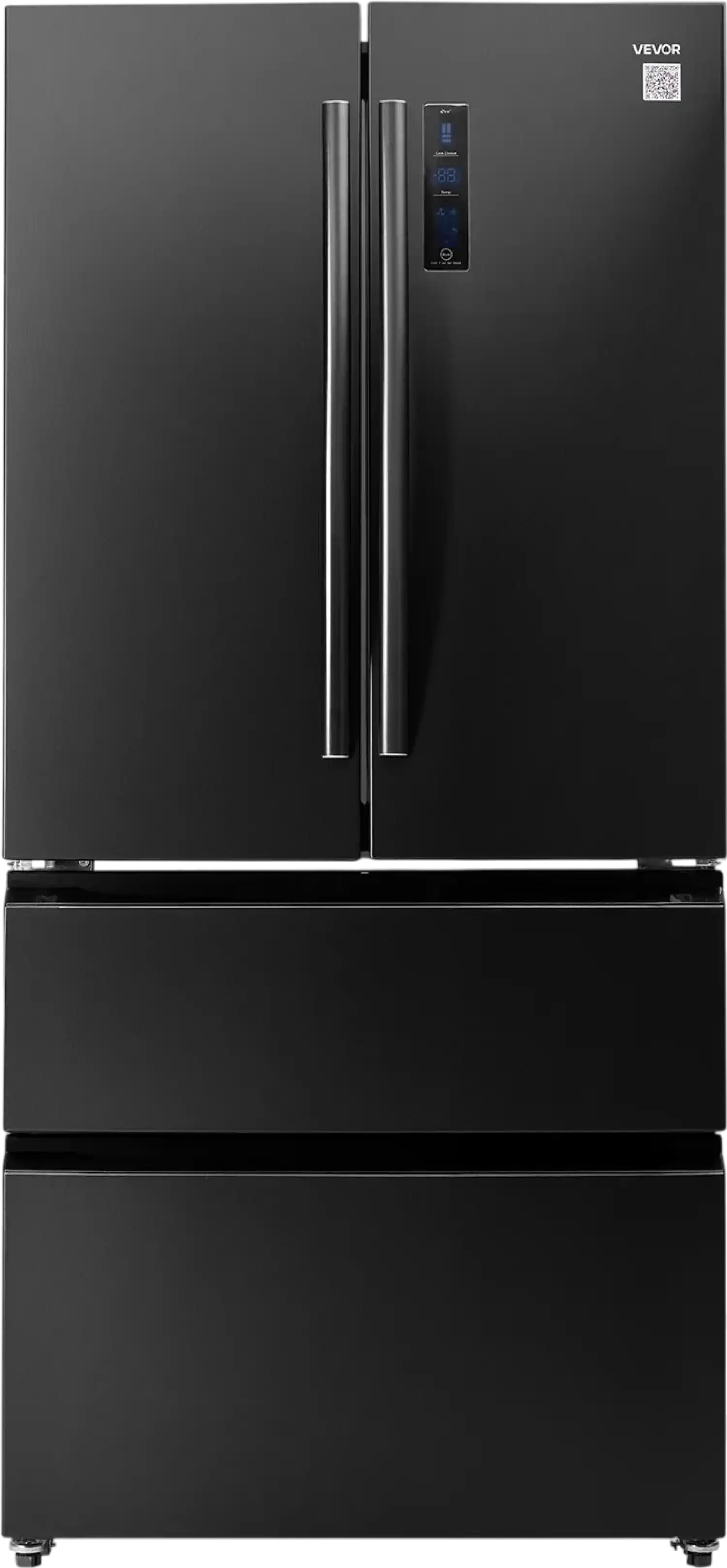 Vevor French Door Refrigerator 18.9 Cu. Ft with Double Freezer Drawers New