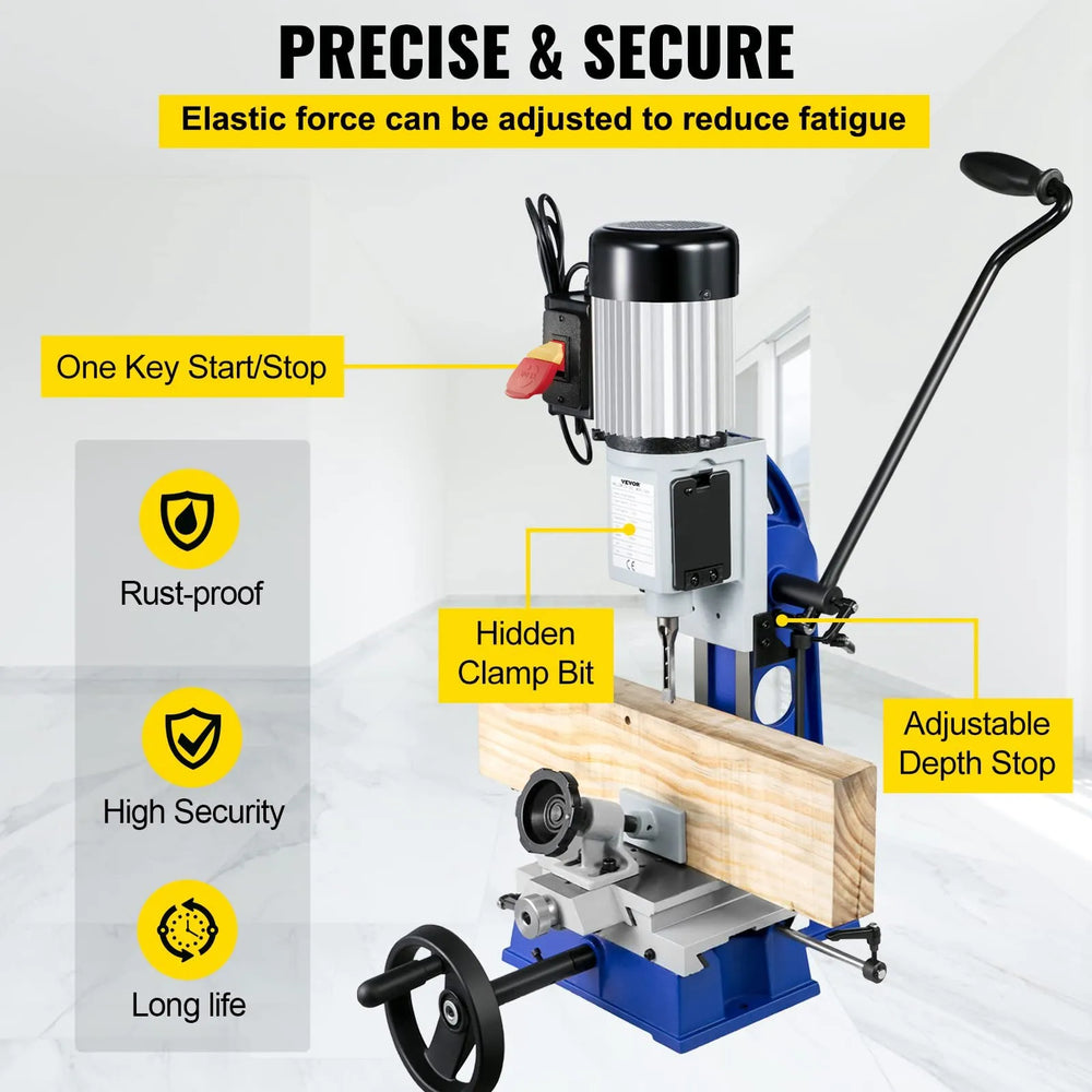 Vevor Mortise Woodworking Machine with Movable Workbench 1/2 HP 1700 RPM New