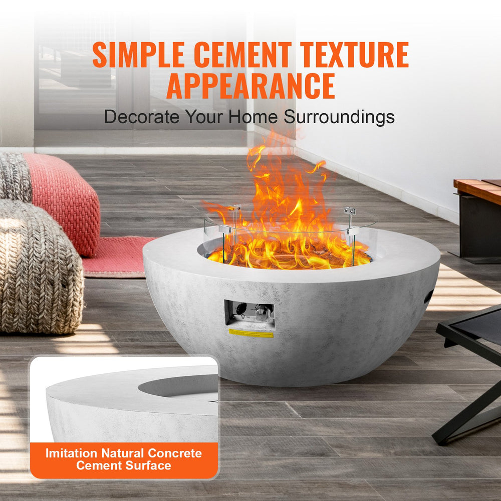 Vevor Propane Fire Pit Concrete 39" Tabletop 50,000BTU with Cover New