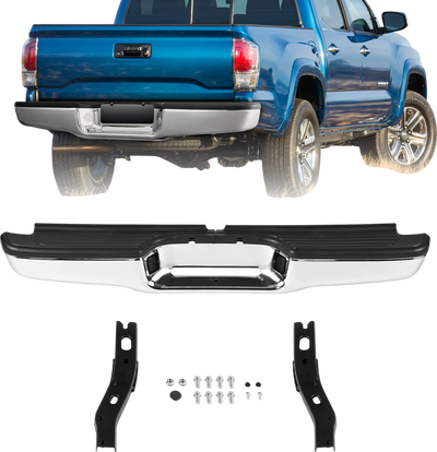 Vevor Rear Step Bumper Assembly for 1995-2004 Toyota Tacoma Chrome Steel New
