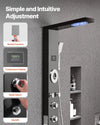 Vevor Shower Panel Tower System with Rainfall Head LED 53 in. 6-Function New