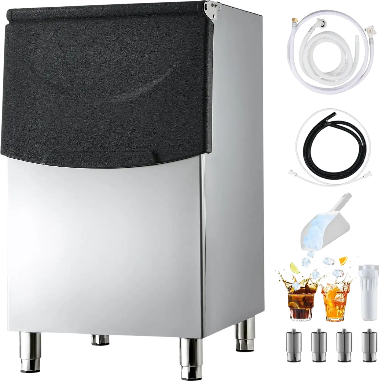 Vevor Commercial Ice Maker Storage Bin 250 lb. Capacity Stainless Steel New