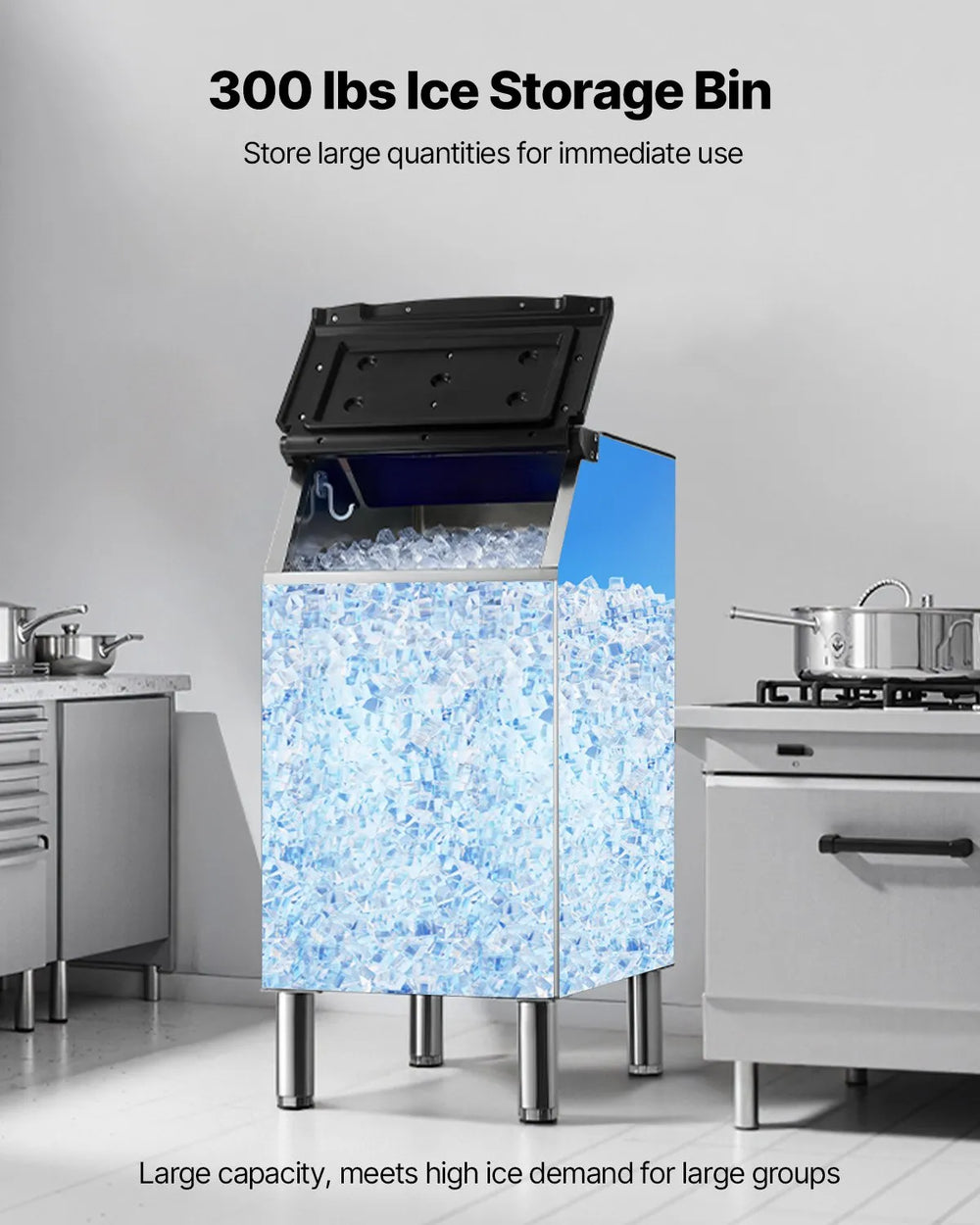 Vevor Commercial Ice Storage Bin 300 lbs Capacity Stainless Steel New