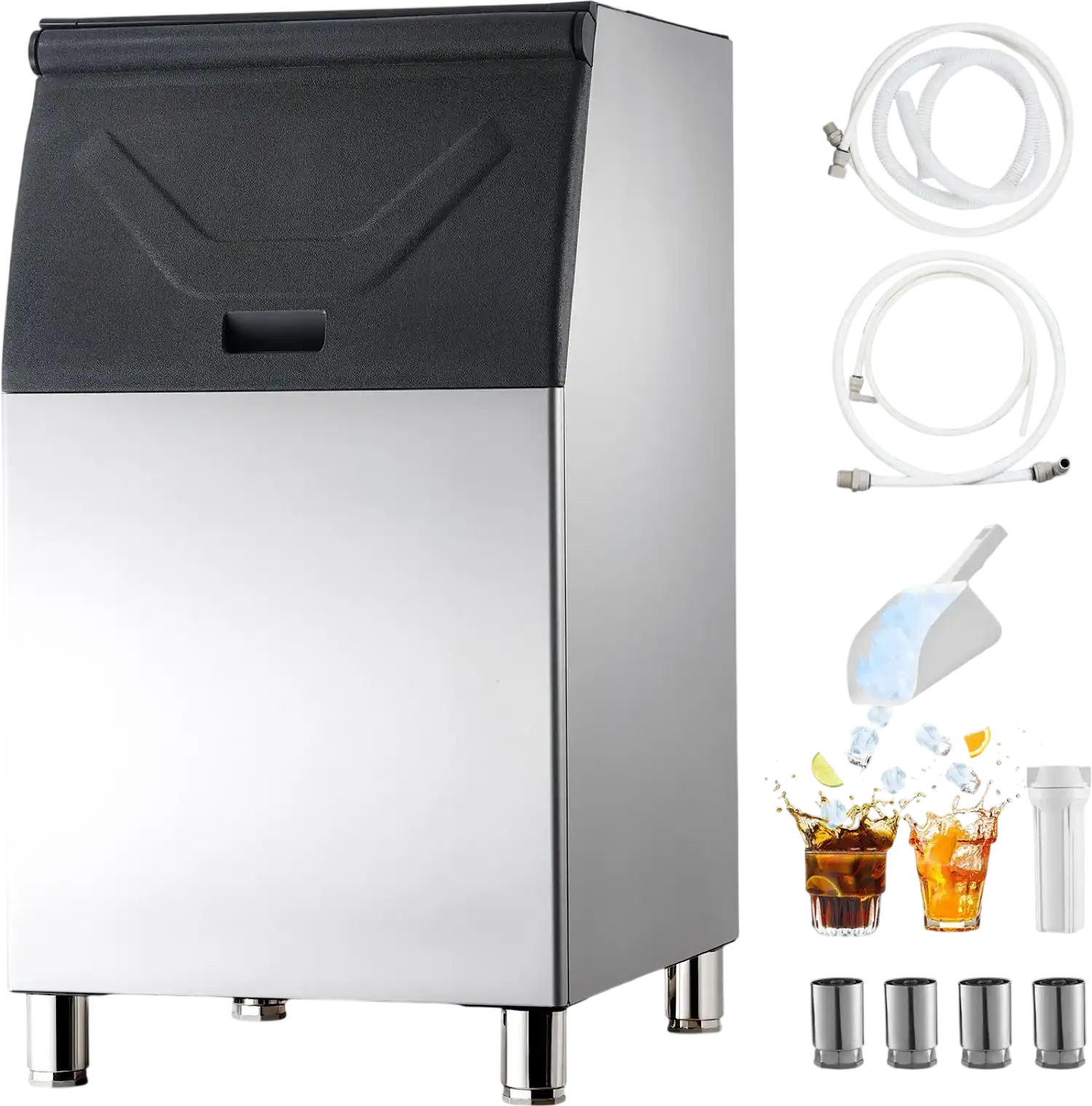 Vevor Commercial Ice Storage Bin 300 lbs Capacity Stainless Steel Gravity Drain New