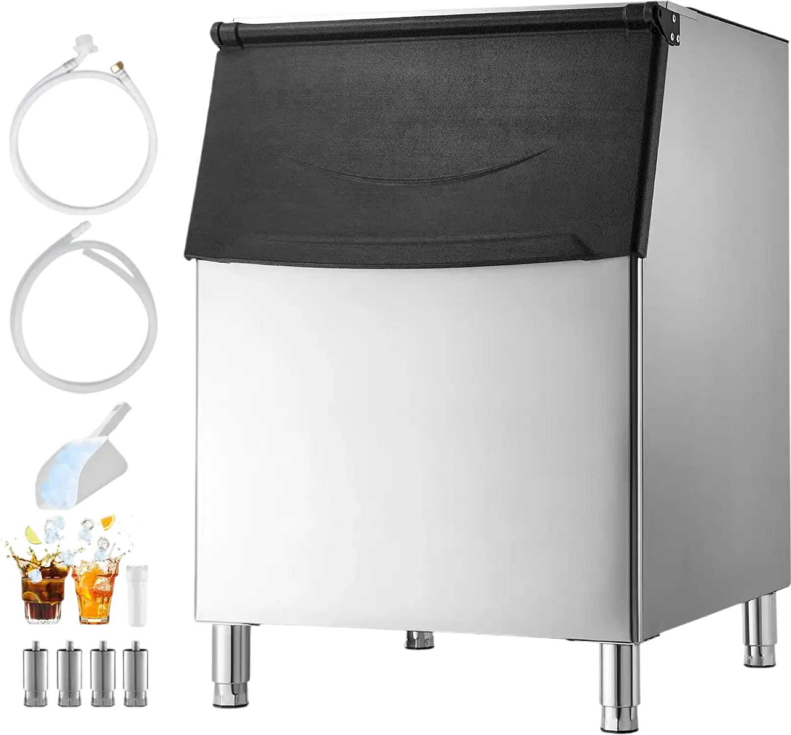 Vevor Commercial Ice Storage Bin 500 lbs Capacity Stainless Steel Gravity Drain New
