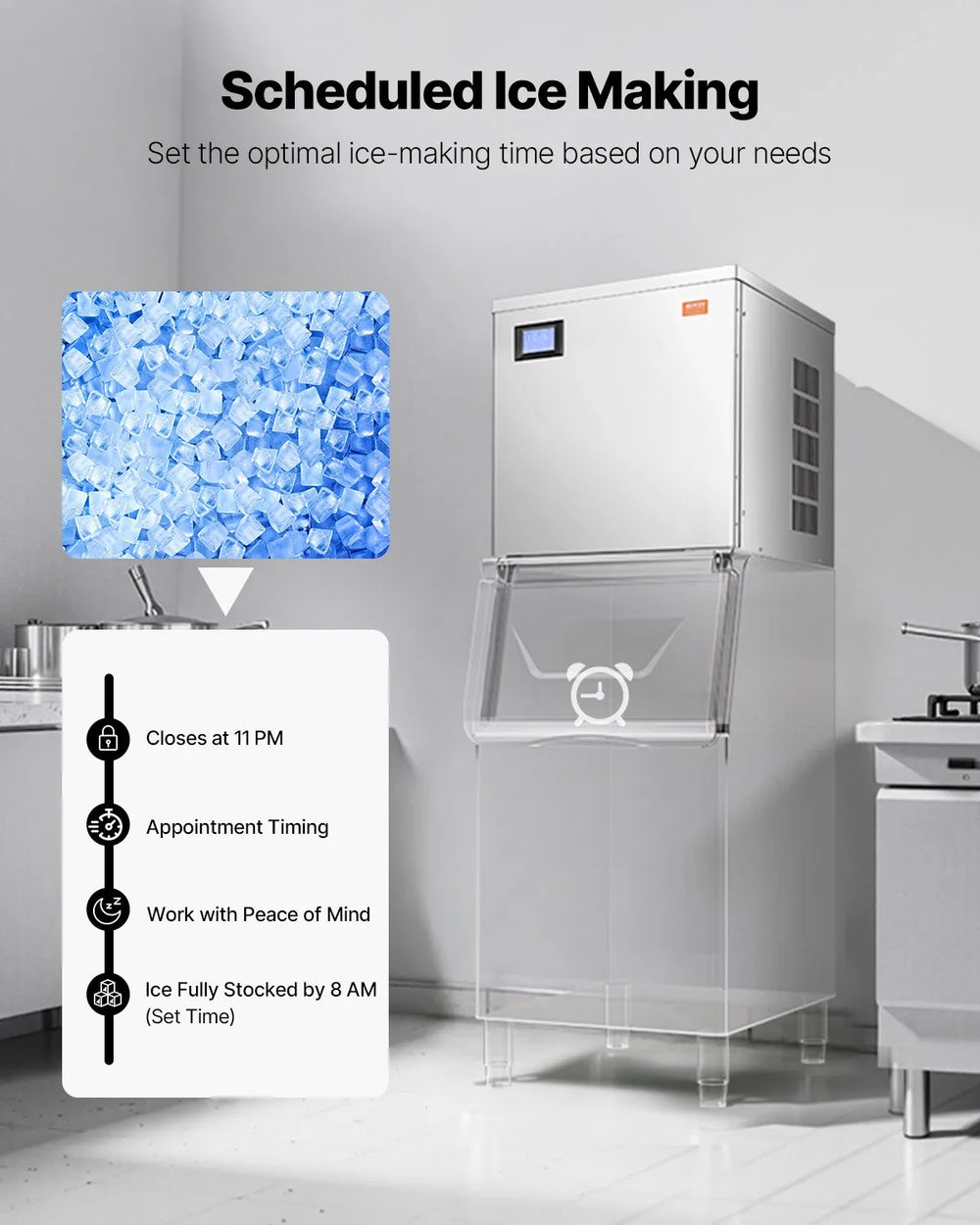 Vevor Head Unit for Commercial Ice Maker 400 Lbs/Day Stainless Steel Self-Cleaning New