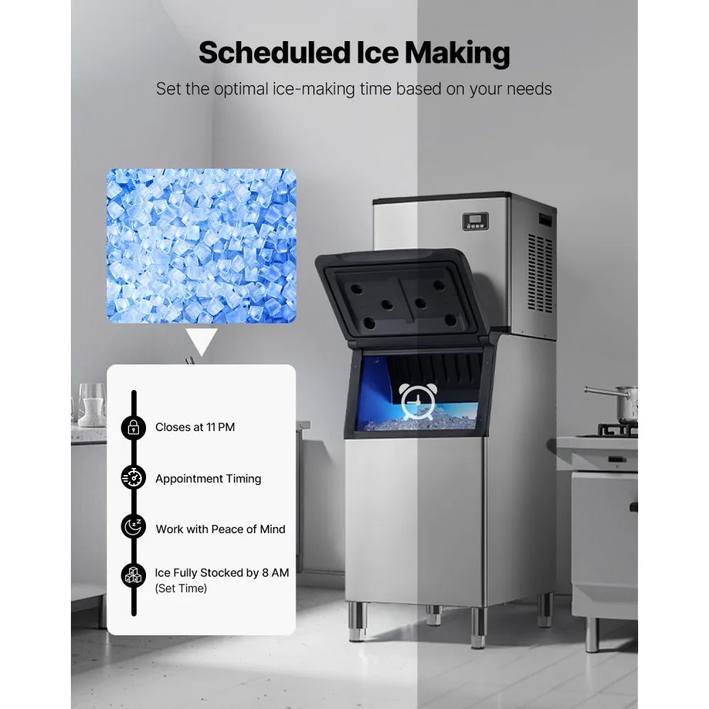 Vevor Commercial Ice Maker Head Unit Only 360 Lbs/Day Self-Cleaning with Touch Panel New