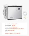 Vevor Head Unit for Commercial Ice Maker 500 Lbs/Day Stainless Steel Self-Cleaning New
