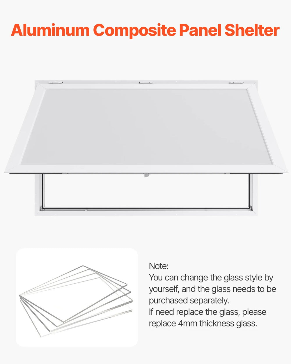 Vevor Concession Window 60" x 36" Aluminum Alloy with 85° Awning Door New