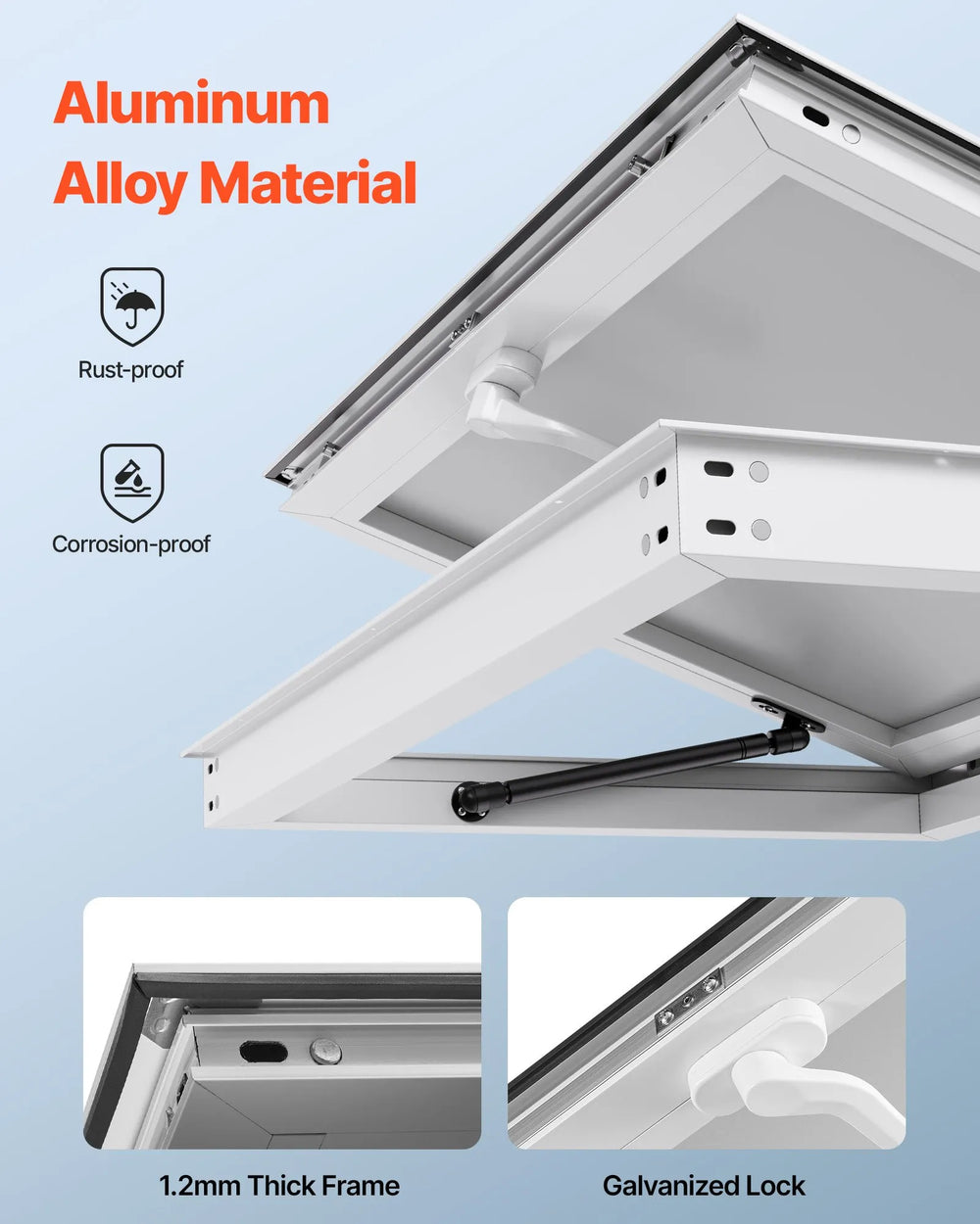 Vevor Concession Window 60" x 36" Aluminum Alloy with 85° Awning Door New