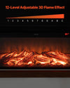 Vevor Electric Fireplace with Mantel 65.5" 5,120 BTU Adjustable Flames Remote Control 1500W New