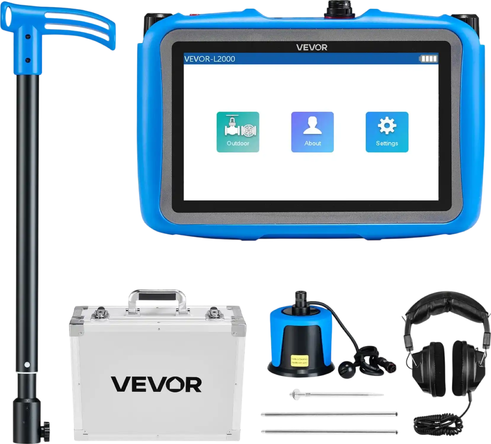 Vevor Pipe Water Leak Detector 1-10000Hz Frequency Range 16.4 ft Depth with 7