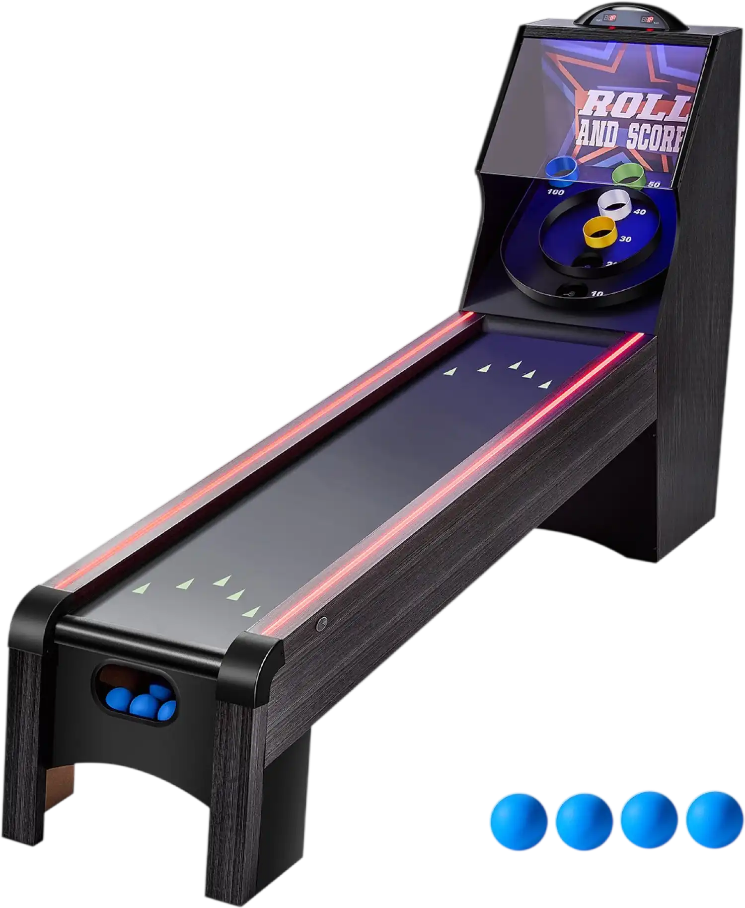 Vevor Roll & Score Skee Ball Arcade Game 9 Ft with LED Scorer and Lighting New
