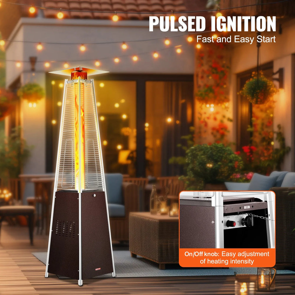 Vevor Propane Patio Heater 48000 BTU Bronze Pyramid with Wheels New