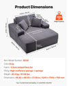 Vevor Chaise Lounge Chair 48 in. Upholstered Oversized with Throw Pillows New