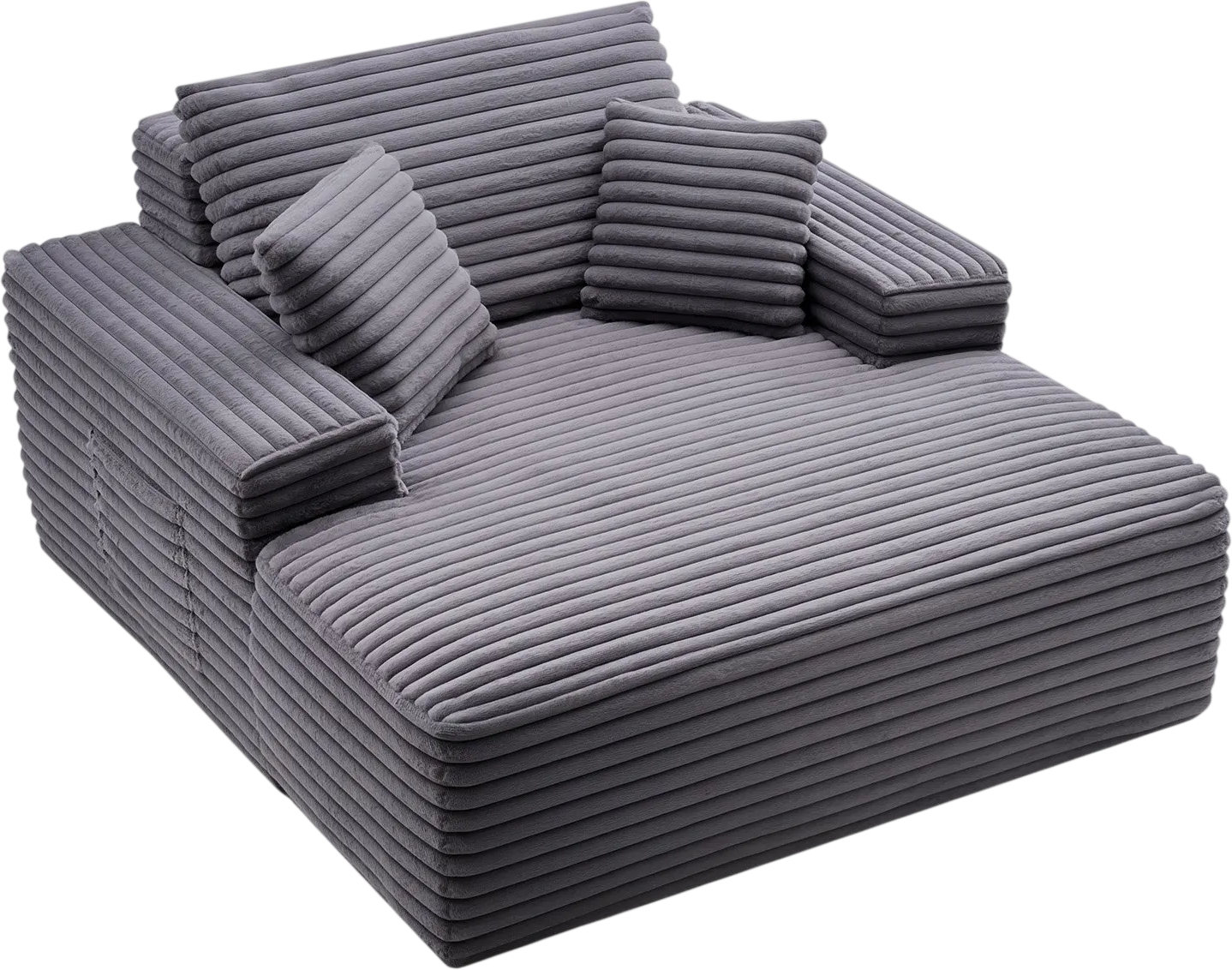 Vevor Chaise Lounge Chair 48 in. Upholstered Oversized with Throw Pillows New