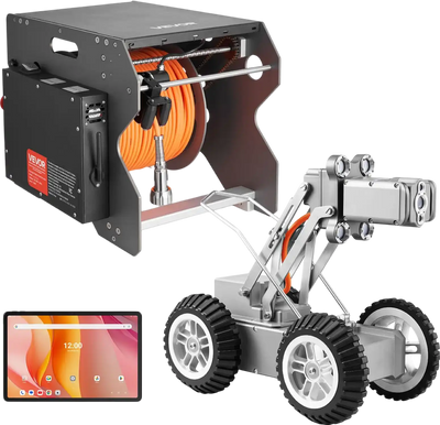 Vevor Sewer Pipe Inspection Robot 197 Ft Detection 2MP Cameras with Touchscreen Tablet New