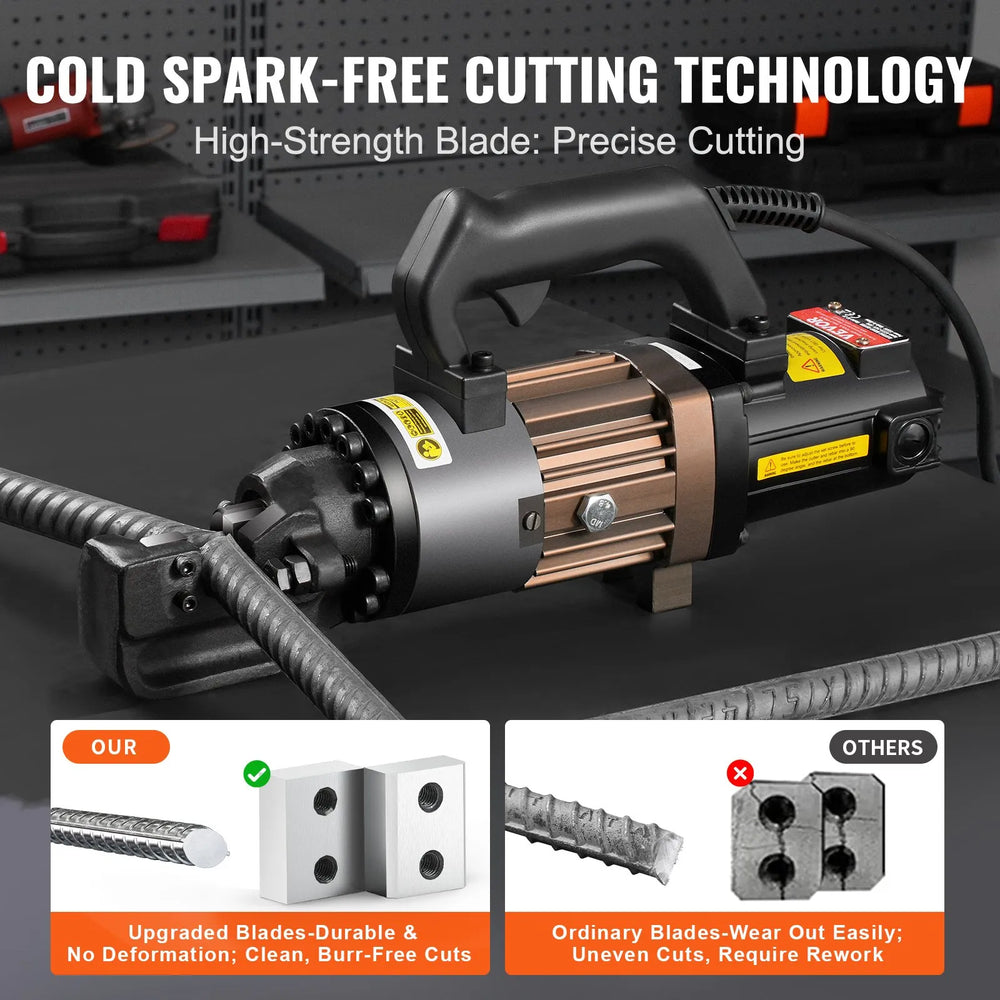 Vevor Electric Hydraulic Rebar Cutter with 4-22mm Cutting Range 1500W New