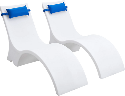 Vevor Pool Lounge Chairs with Headrest Weighted for 15