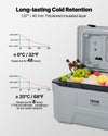 Vevor Portable Cooler 74QT Insulated Wheeled 120 Can Capacity New