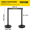 Vevor Stanchion Crowd Control Posts 6 Pcs Stainless Steel with Retractable Belts New