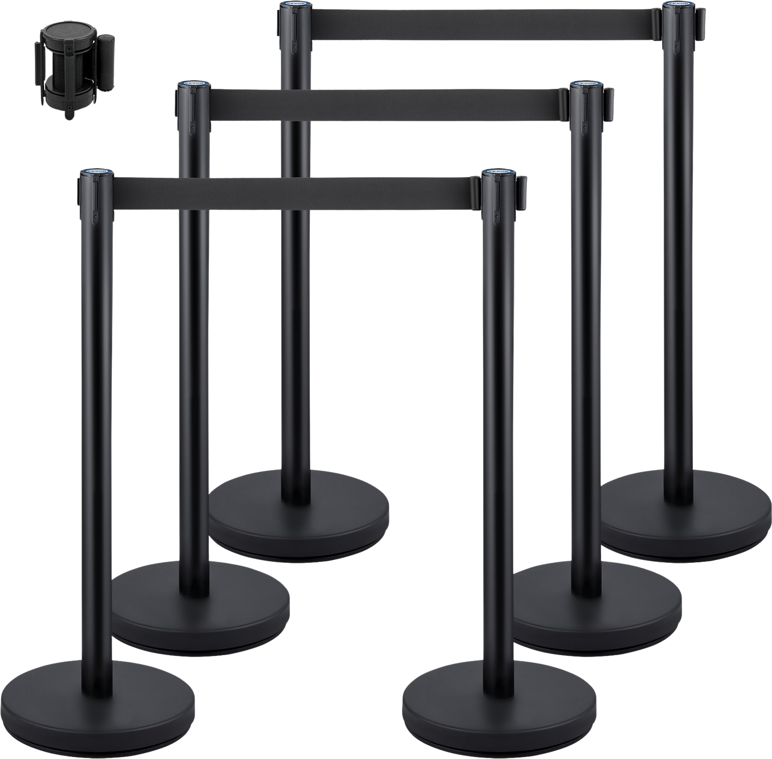 Vevor Stanchion Crowd Control Posts 6 Pcs Stainless Steel with Retractable Belts New