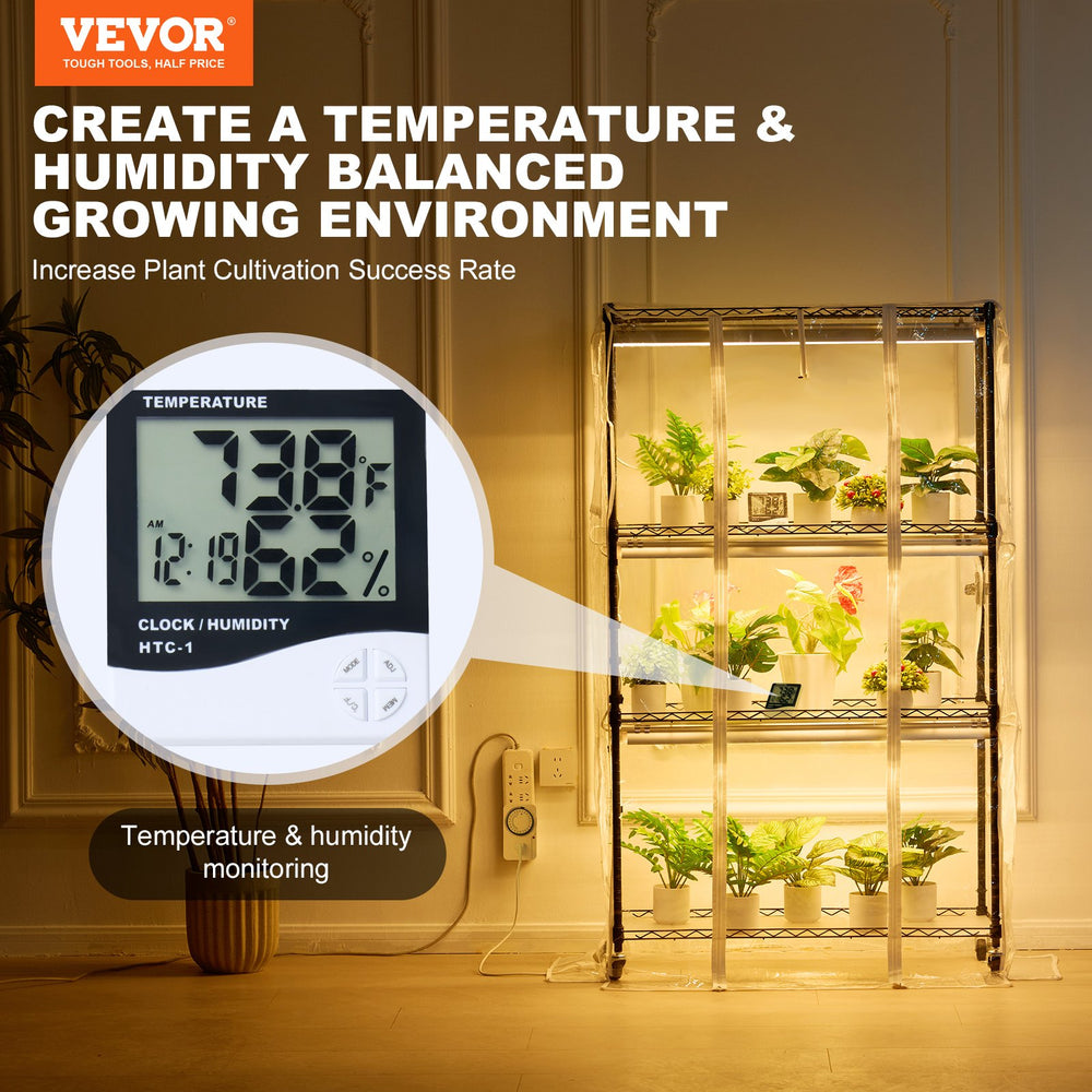 Vevor Plant Stand 4-Tier Shelf with 180W Full Spectrum Grow Light and Timer New