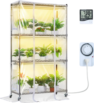 Vevor Plant Stand 4-Tier Shelf with 180W Full Spectrum Grow Light and Timer New