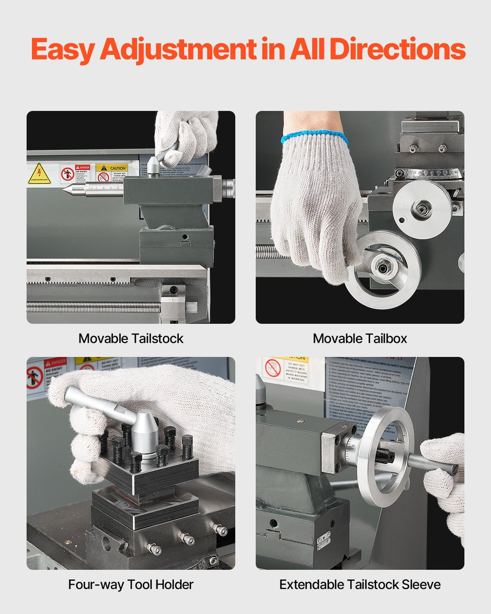 Vevor Benchtop Lathe Machine 8" x 16" 0-2500 RPM Variable Speed 550W New