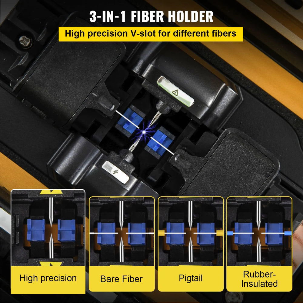 Vevor AI-7 Fiber Fusion Splicer 8s Splicing Time with 5" HD Screen New