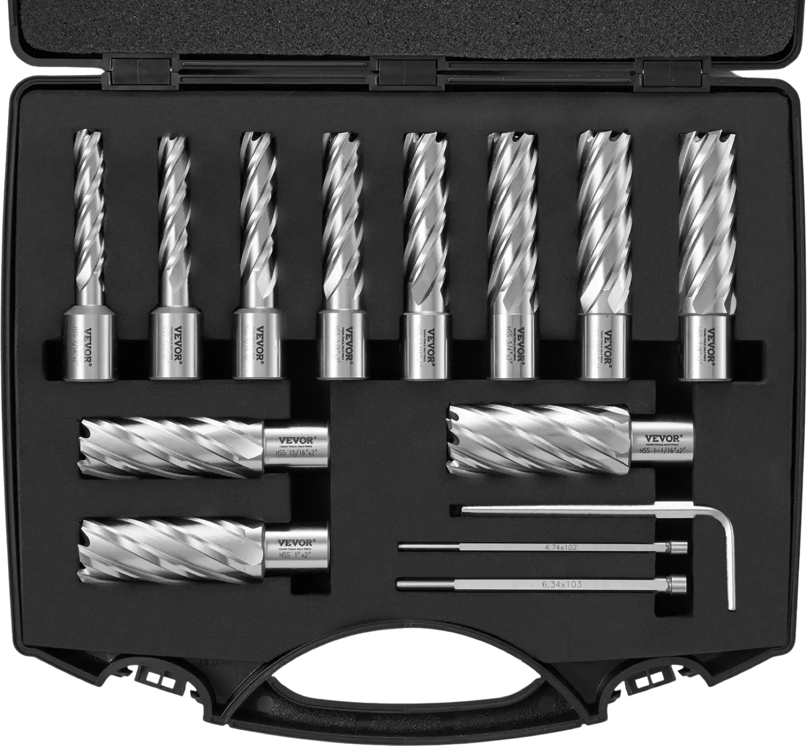 Vevor Annular Cutter Set 13pcs Weldon Shank Mag Drill Bits 2