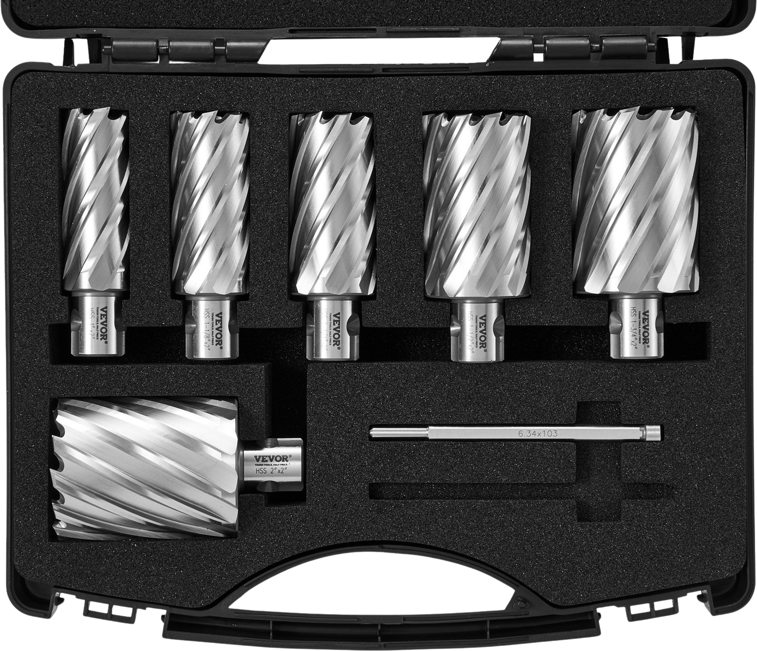 Vevor Annular Cutter Set 6pcs Universal Shank Mag Drill Bits 2