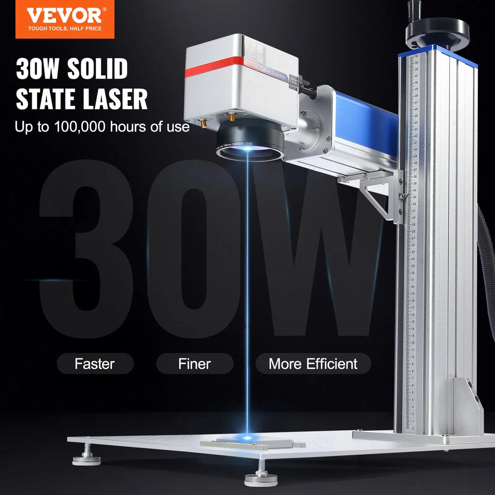 Vevor Fiber Laser Engraver 30W Marking Machine LightBurn Compatible New