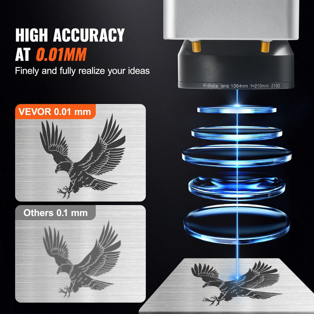 Vevor Fiber Laser Marking Machine 100W Engraver with Rotary Axis New