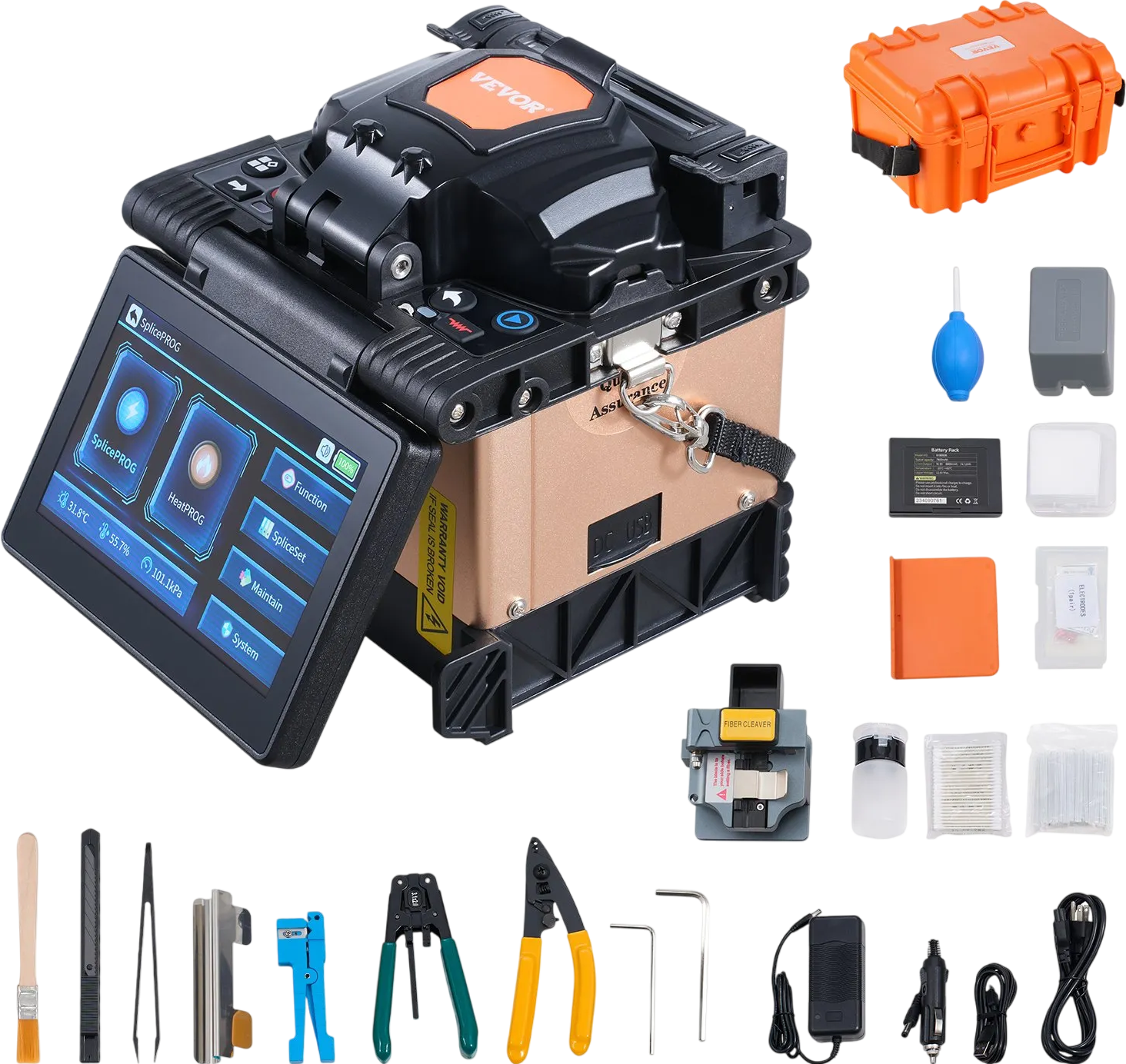 Vevor Fiber Fusion Splicer 4 Motors Clad Alignment 6s Splicing with 5