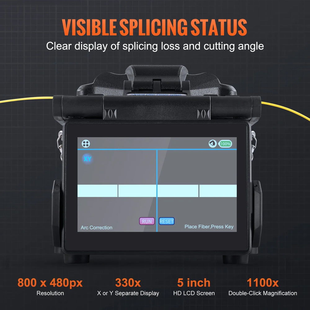Vevor Fiber Fusion Splicer 6 Motors Core Alignment 6s Splicing 13s Heating New