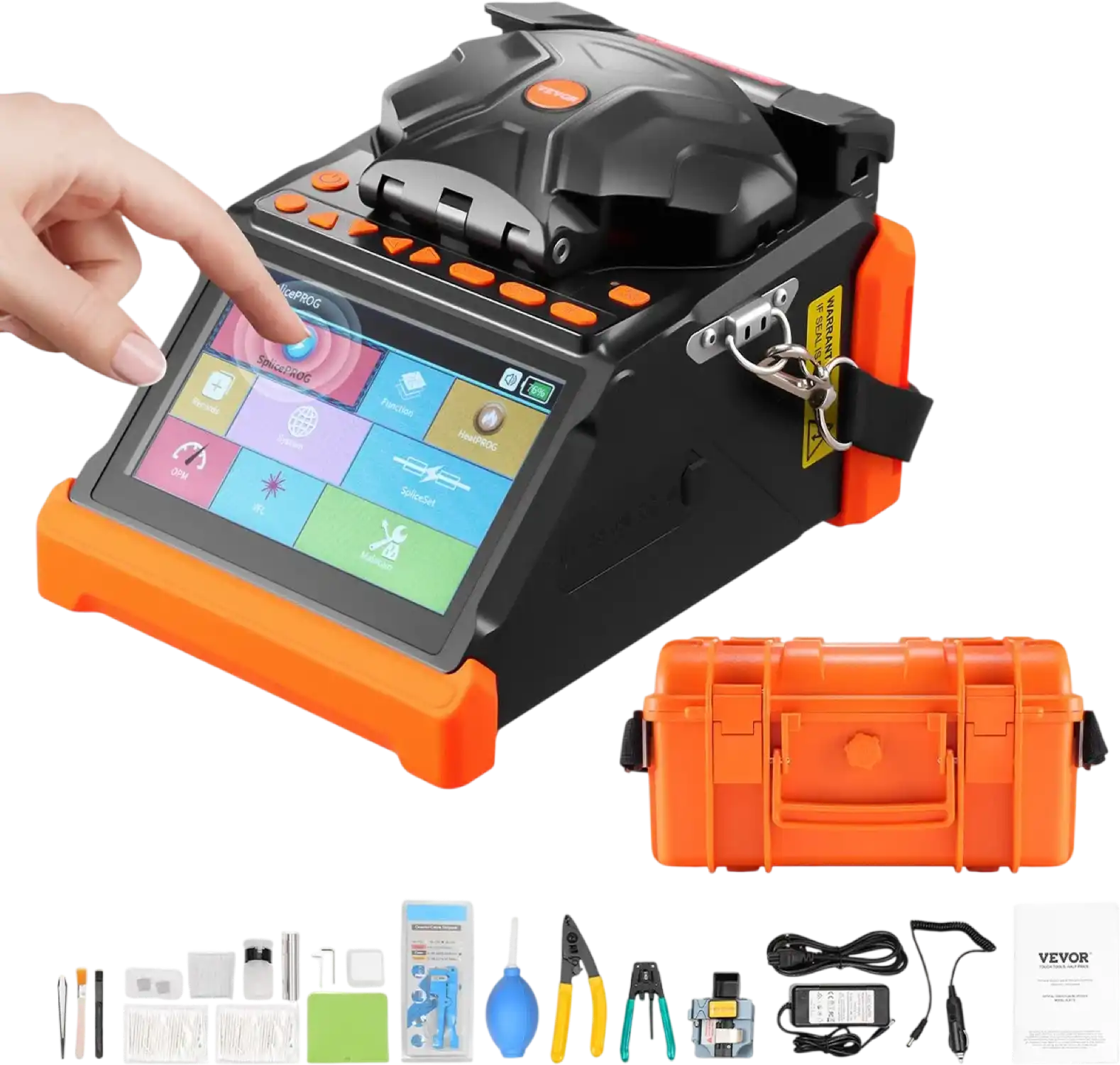 Vevor Fiber Fusion Splicer Core & Clad Alignment 6 Motors with 5
