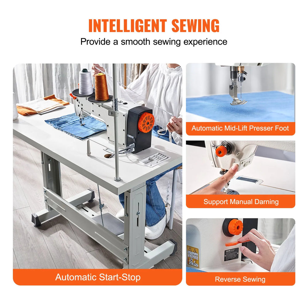 Vevor Industrial Sewing Machine with Table Stand 5000 SPM 550W 120V New
