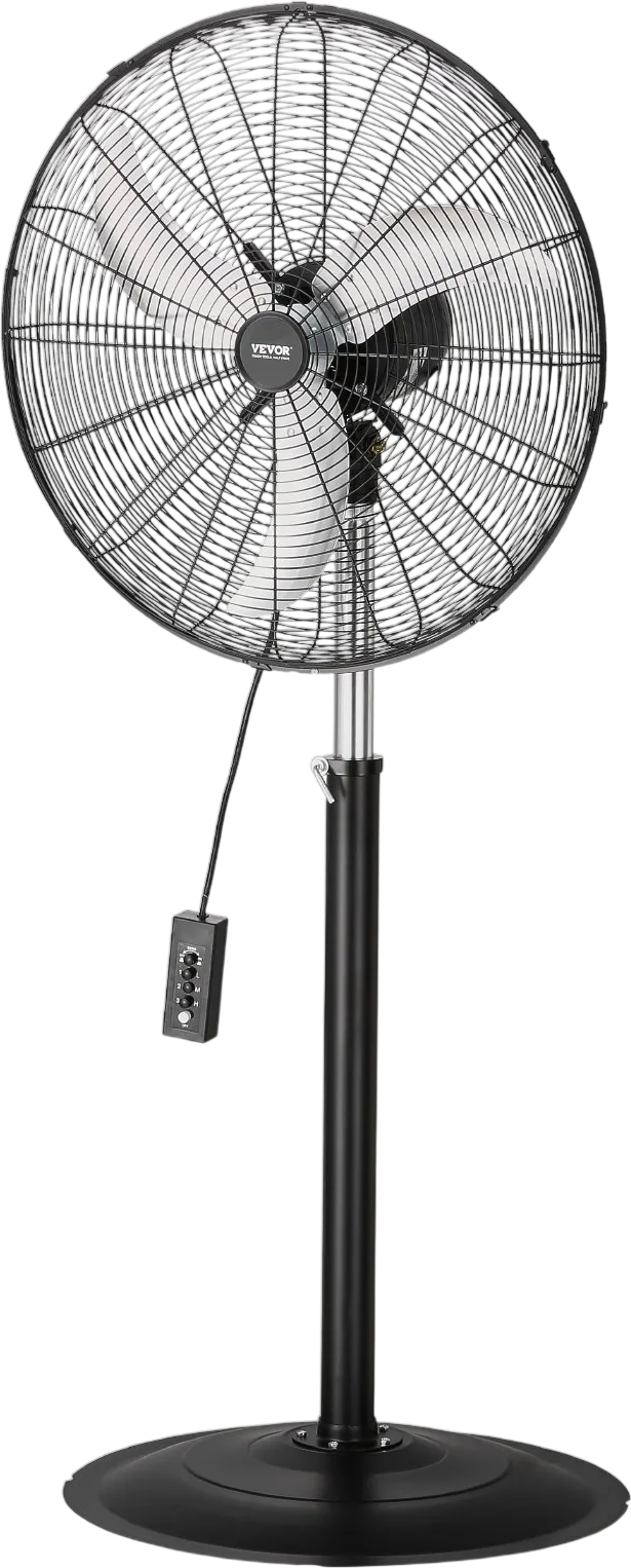 Vevor Industrial Pedestal Fan 24 in. 6800 CFM 3-Speed 85° Oscillating Height Adjustable New