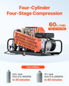 Vevor PCP Air Compressor 4500 PSI 60L/min with Fan Cooling System Auto Stop New