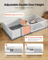 Vevor Puppy Playpen 2-Room Whelping Box with Height Adjustable Door Washable Pad New
