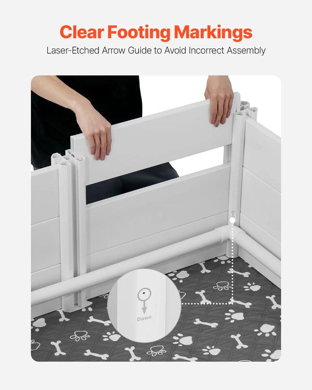 Vevor Puppy Playpen 2-Room Whelping Box with Height Adjustable Door Washable Pad New