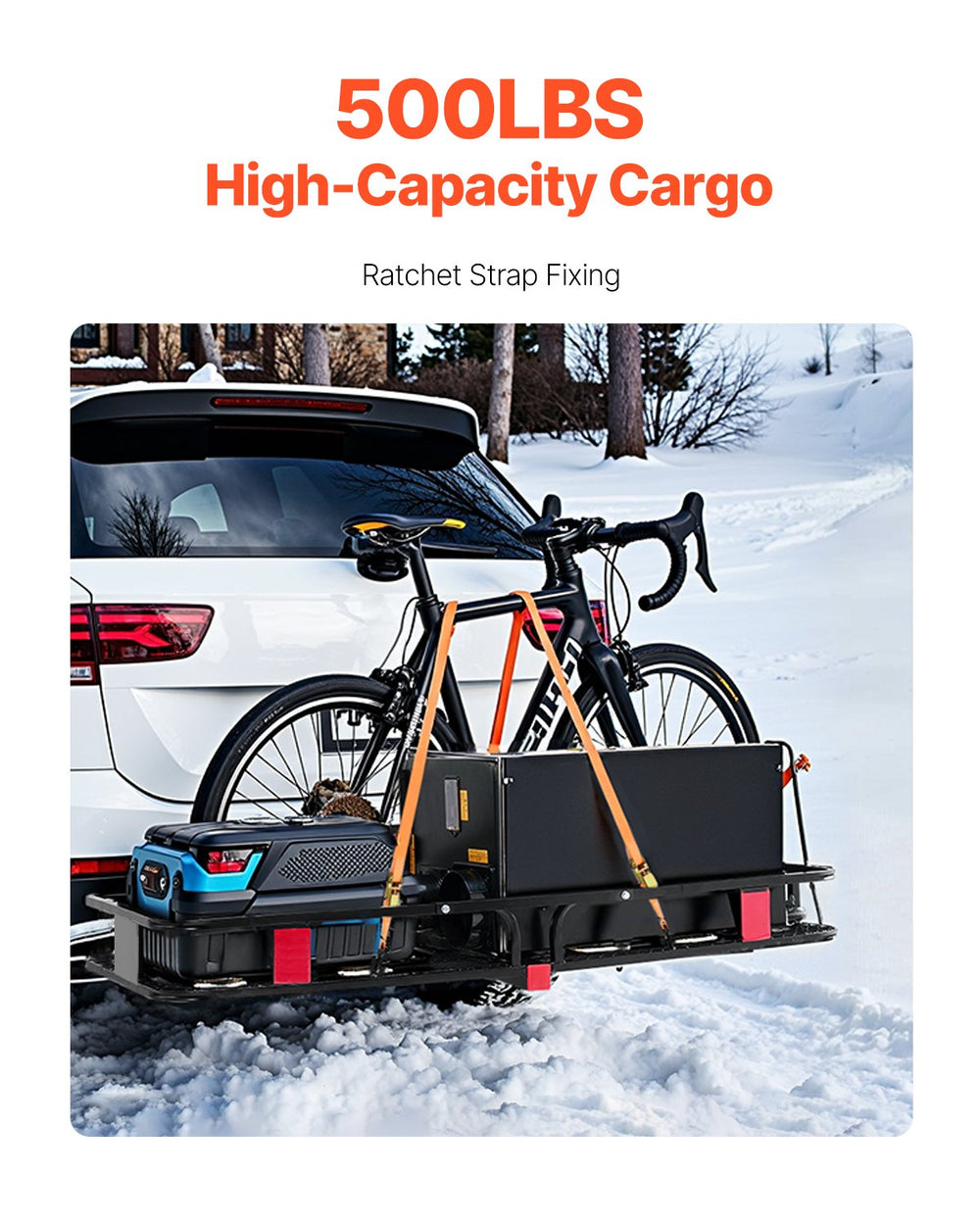 Vevor Hitch Cargo Carrier Foldable 500 Lbs Capacity for 2" Receiver New