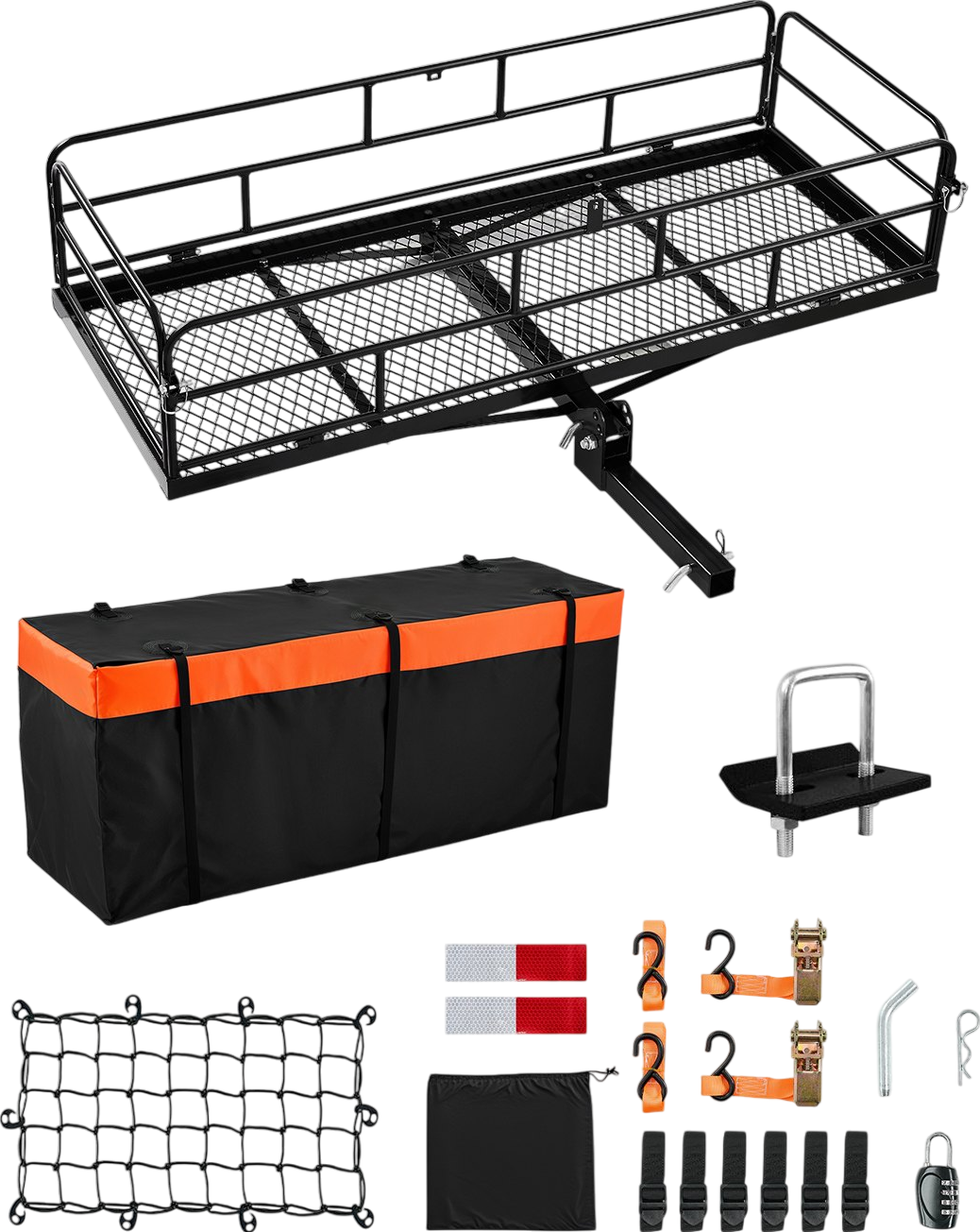 Vevor Hitch Cargo Carrier Foldable with Cargo Net 500 Lbs Capacity New