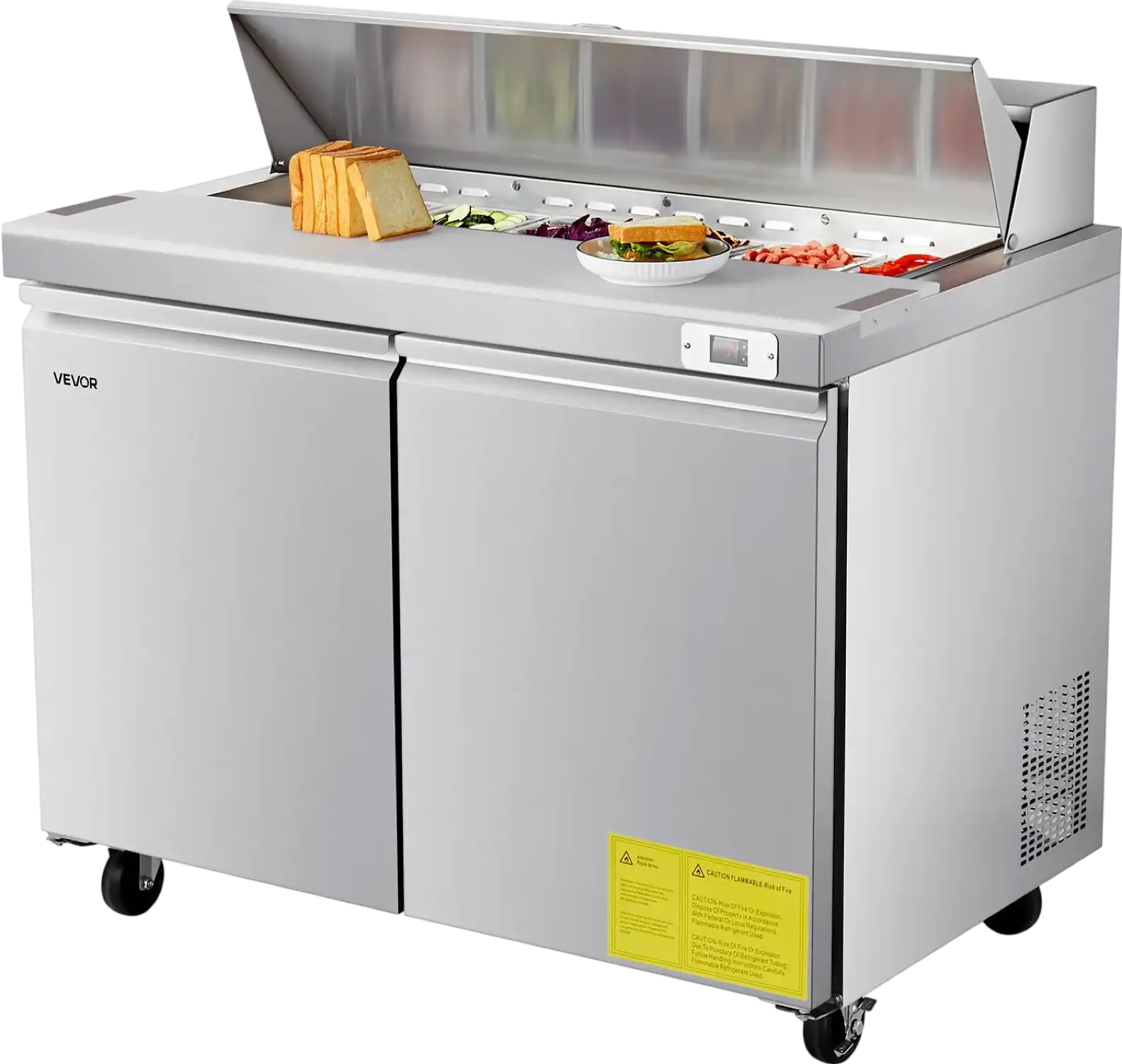 Vevor Refrigerated Prep Table 12.5 Cu. Ft with 12 Pans and 48
