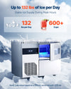 Vevor Commercial Ice Maker with Worktop 132 lbs/Day 30 lbs Storage Bin Self-Cleaning New