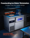 Vevor Commercial Ice Maker with Worktop 220 lbs/Day 66 lbs Storage New