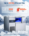 Vevor Commercial Ice Maker with Worktop 220 lbs/Day 66 lbs Storage New