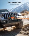 Vevor Electric Winch 12,000 lb. Load Capacity .36 in. x 75.5 ft. Synthetic Rope Remote Control 12V DC New
