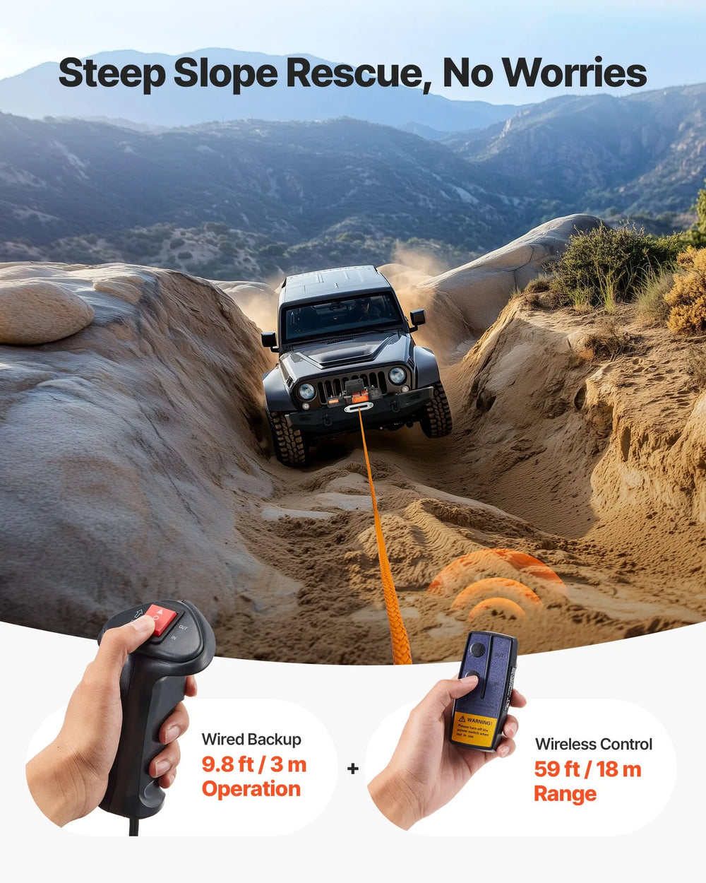 Vevor Electric Winch 12,000 lb. Load Capacity .36 in. x 75.5 ft. Synthetic Rope Remote Control 12V DC New